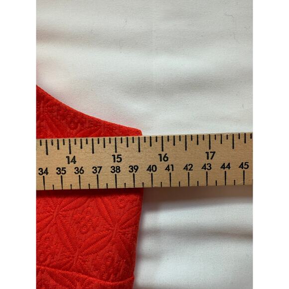 Cynthia Steffe Lola Sleeveless Fit Flare Dress Tangerine Textured Jacquard Sz 2 - Picture 8 of 14